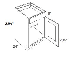 LUXOR SMOKY GREY - BASE CABINET, HANDICAP L02-B12L-HA
