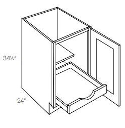 LUXOR HARVEST - BASE CABINET, WITH PULL OUT SHELF, FULL HEIGHT L05-B24-FH-POS1