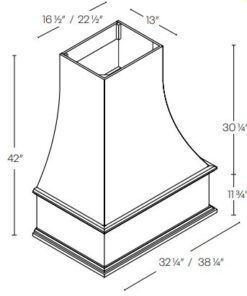 LUXOR MISTY GREY CONTEMPORARY WOOD HOOD 36" L03-HC36