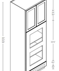 LUXOR MISTY GREY 5 PIECE DF - TALL DOUBLE OVEN CABINET L03-OVD3384-5P