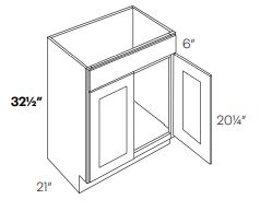 LUXOR WHITE - VANITY BASE CABINET, HANDICAP L10-V2418-HA
