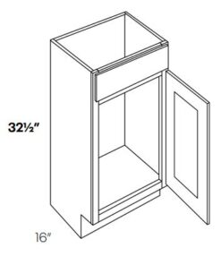 LUXOR WHITE 5 PIECE DF - VANITY BASE CABINET, HANDICAP L10-V1816L-HA-5P