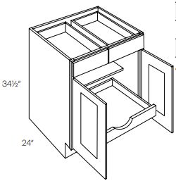 LUXOR WHITE - BASE CABINET, WITH PULL OUT SHELF L10-B30-POS1