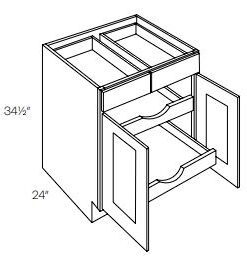 LUXOR WHITE - BASE CABINET, WITH PULL OUT SHELF L10-B30-POS2