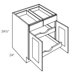 LUXOR SMOKY GREY - BASE CABINET, WITH PULL OUT SHELF L02-B33-POS2
