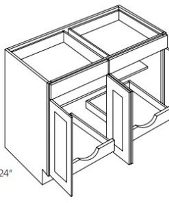 LUXOR SMOKY GREY - BASE CABINET, WITH PULL OUT SHELF L02-B48-POS2