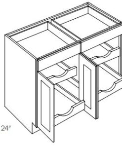 LUXOR SMOKY GREY - BASE CABINET, WITH PULL OUT SHELF L02-B48-POS4