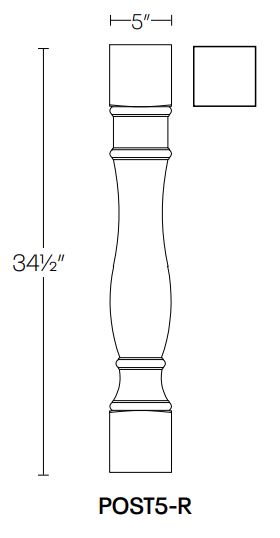 ELEGANT OCEAN BLUE ROMAN POST 5 POST5-R