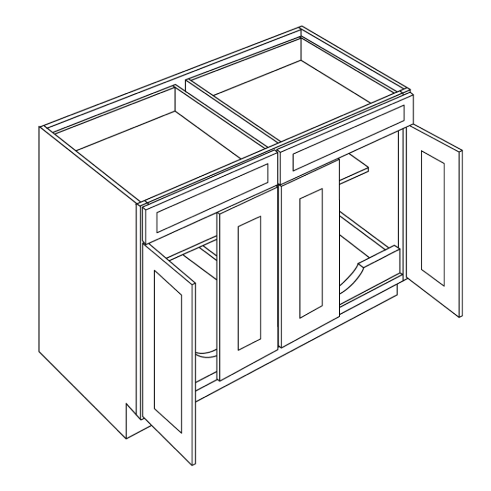 LUXOR MISTY GREY 5 PIECE DF - BASE CABINET, WITH PULL OUT SHELF L03-B48-POS2-5P
