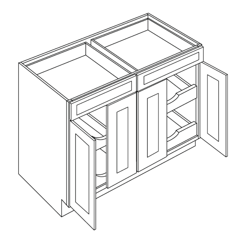 LUXOR MISTY GREY 5 PIECE DF - BASE CABINET, WITH PULL OUT SHELF L03-B48-POS4-5P