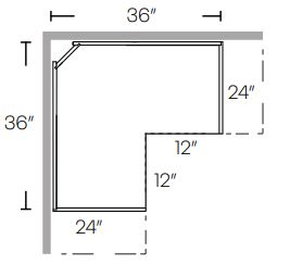 ELEGANT STONE - CORNER BASE CABINET ER36R - Image 2