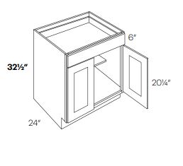 LUXOR ESPRESSO 5 PIECE DF - BASE CABINET, HANDICAP L11-B24-HA-5P