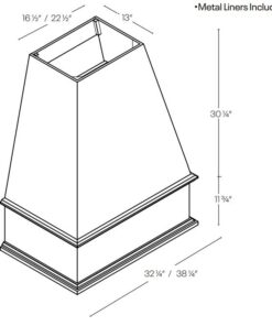 ELEGANT WHITE - SLOPED WOOD HOOD WHS30