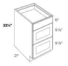 LUXOR ESPRESSO - VANITY DRAWER BASE CABINET  L11-VDB12-HA