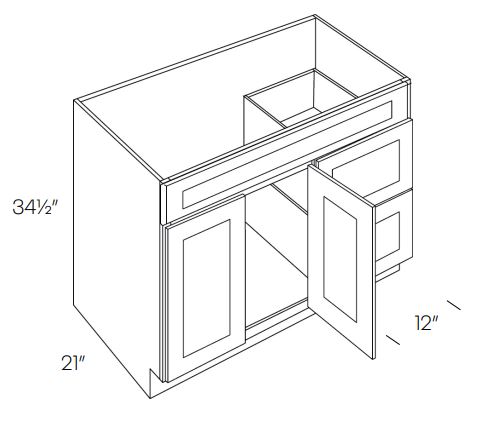 LUXOR WHITE 5 PIECE DF - VANITY BASE CABINET L10-V48-5P