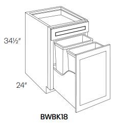 LUXOR HARVEST 5 PIECE DF - BASE WASTEBASKET CABINET L05-BWBK18-5P