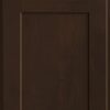 Espresso cabinet door showing the panel profile and finish